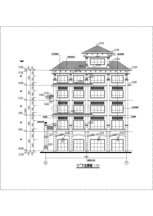 深圳某六层框架结构住宅楼建筑设计方案图-图二