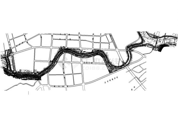 草溪河河道工程施工平面设计图-图一