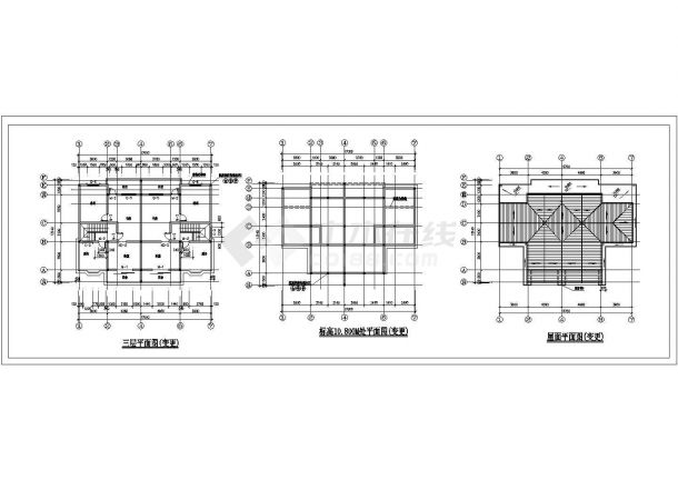 某地小型简单的别墅建筑施工图（共4张）-图一