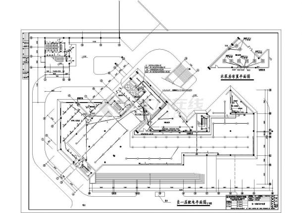 某地高层办公大楼电气施工CAD图-图一