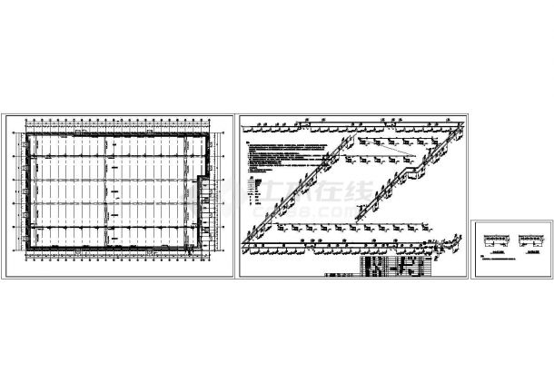 大型工业厂房采暖设计cad平面施工图（共3张，含设备及主要材料表）-图一