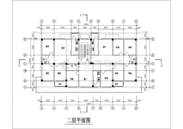 某地三层别墅建筑详细施工图（共9张）-图二