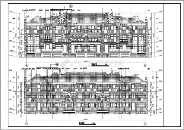 某地区3层框架结构别墅建筑施工图-图一