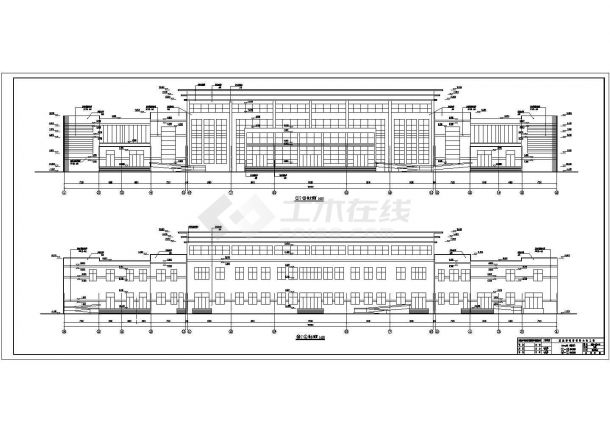 某地两层框架结构火车站建筑设计方案图-图一