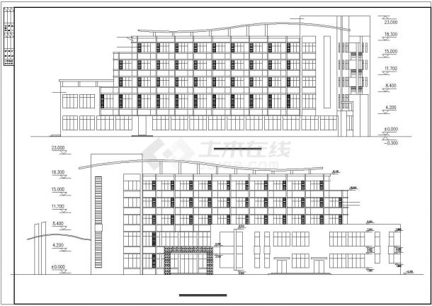 某地小型多层酒店建筑方案设计图（共9张）-图二