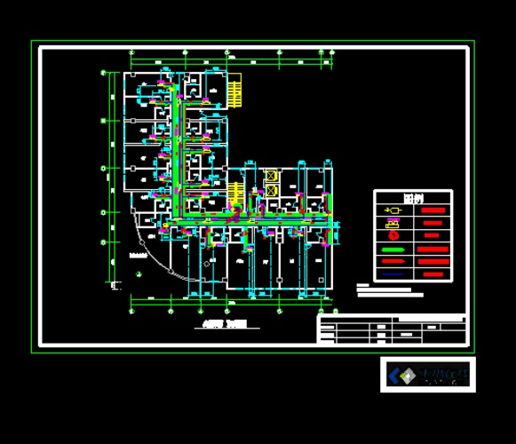 某营业厅楼空调系统设计水管布置图_图1