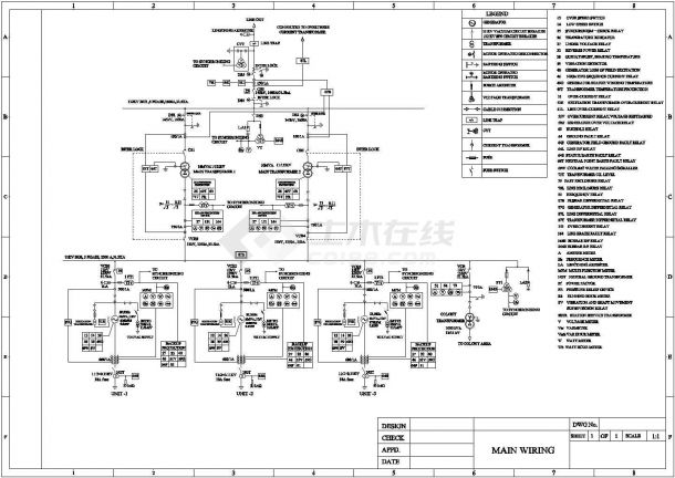 IEC标准国外水电站主英文接线CAD图-图一