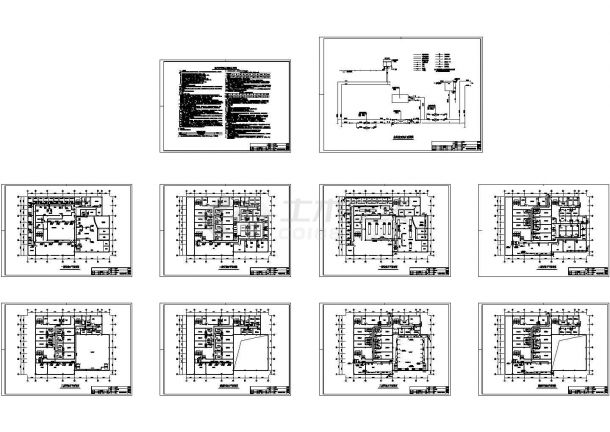 某休闲中心建筑楼整套中央空调系统cad平面施工图（含 通风和空调工程施工说明）-图一