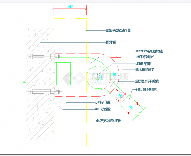 某地某室外雨篷结构节点构造详图CAD图纸-图一
