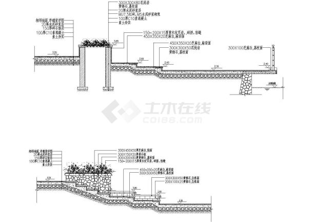 东湖花园二期河驳岸环境景观F区建施cad图纸-图一