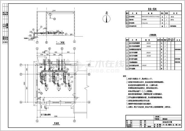 广东某污水处理厂设计cad施工图（标注详细）-图二