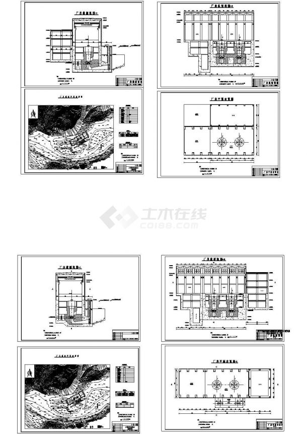 【上海】某二瓦槽水电站厂房整套设计水利图-图一