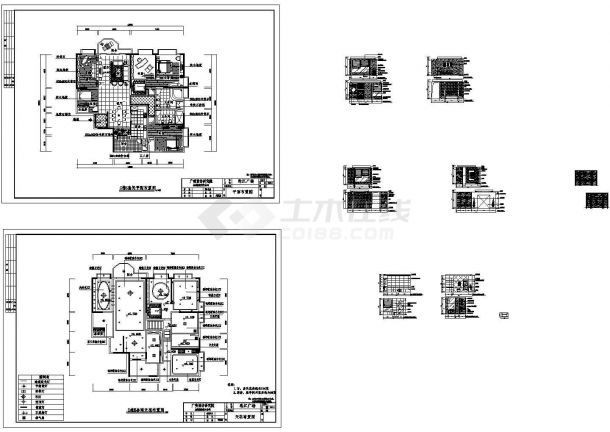 珠江广场C栋E型套间卧室立面施工cad图，共三张-图一