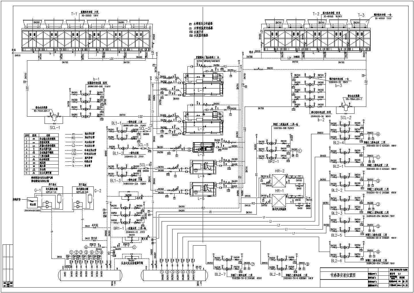 某商业建筑中央空调群控系统cad施工设计图（含大样图）