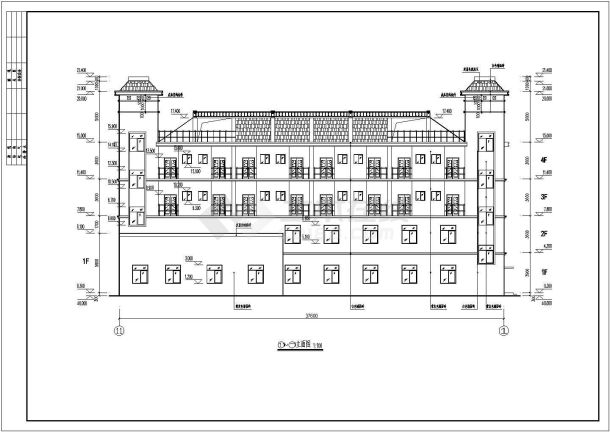 某地4层框架结构综合楼建筑方案设计图-图二