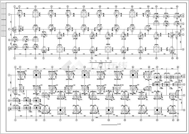 宿舍综合楼结构建筑结构CAD图纸-图二