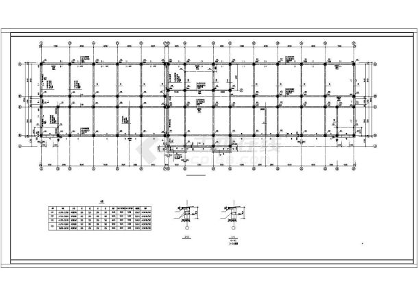 学校教学楼框架结构建筑结构CAD图纸-图一