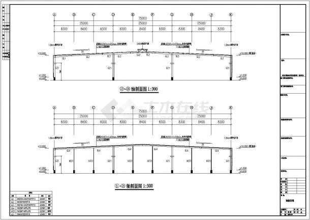 简单实用的圆柱钢工程建筑结构CAD图纸-图一