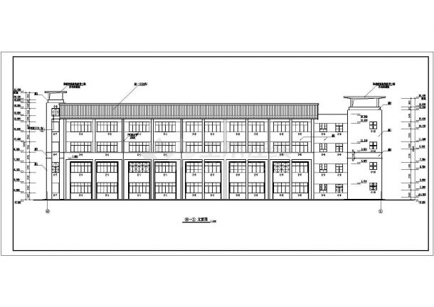 某地四层教学楼建筑cad设计施工图纸-图一