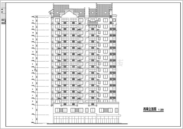 某地高层公寓建筑设计图（标注详细）-图二