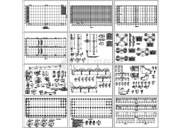 【江苏】单层钢屋面RC柱单层厂房结构CAD施工图-图一