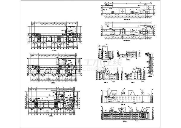 某地三层幼儿园建筑cad设计图纸-图一