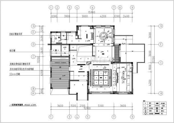 某地大型多层别墅建筑设计施工图（共4张）-图二
