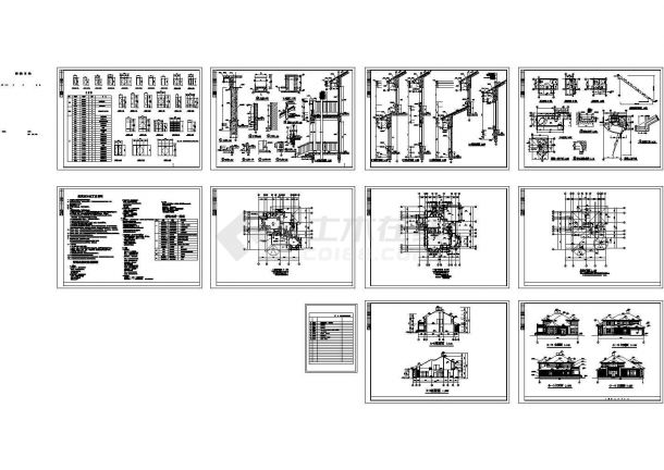 367平方米二层欧美豪华风格住宅建筑设计图cad图纸-图一
