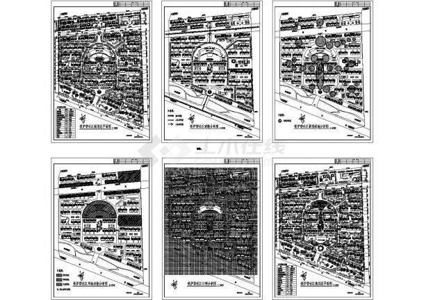 总用地135306.8平米居住总户数1372户社区规划总平面图 道路分析图 景观绿地分析图 用地功能分析图 日照分析-图一