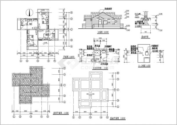 欧美休闲风格独栋别墅建筑施工设计方案cad图纸-图二