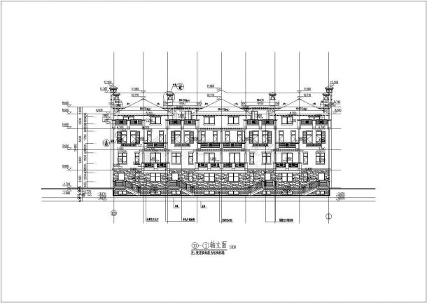 某地托斯卡纳风格三层联排别墅建筑方案图-图二