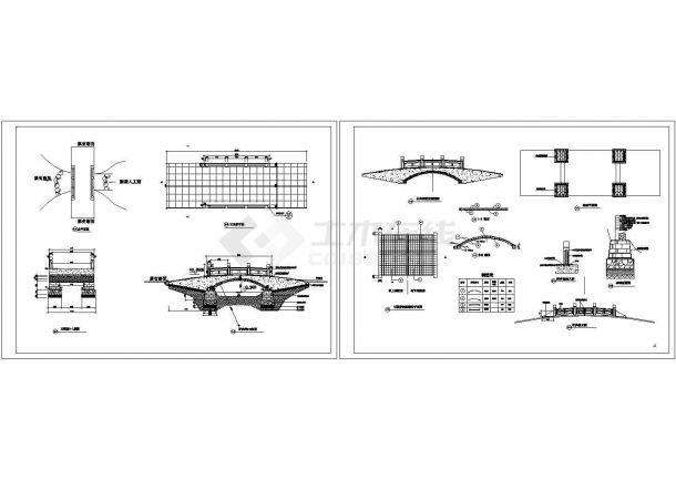小石拱桥CAD建筑设计施工图-图一