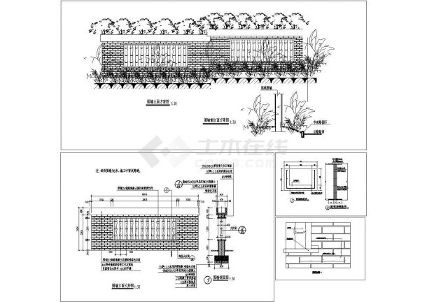 围墙CAD建筑设计施工图-图一