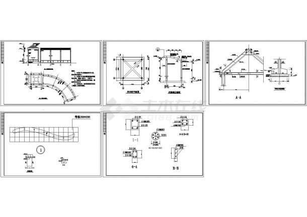 亭、花架CAD结构设计施工图-图一