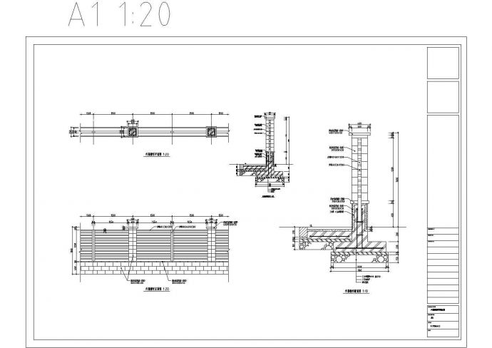 外围栅栏CAD建筑设计施工图_图1