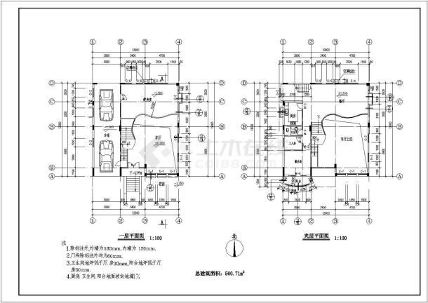 某地特级高档的别墅建筑设计施工图纸-图一