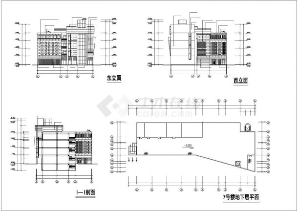 某地四层商业中心建筑设计图（含效果图）-图二