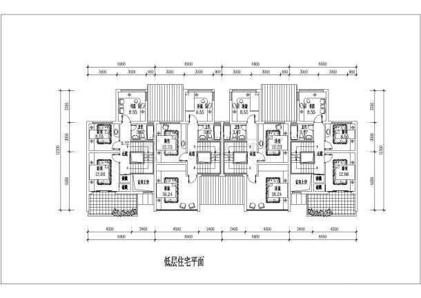 某地小型排式住宅建筑cad方案设计图纸-图一