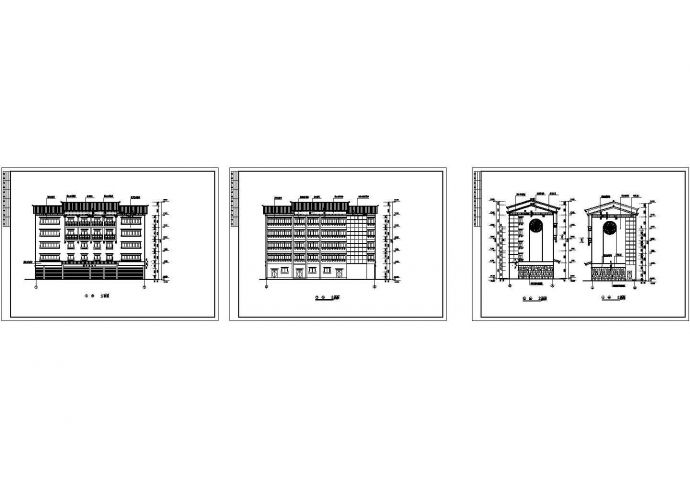 精细设计的藏式建筑外观CAD图纸_图1