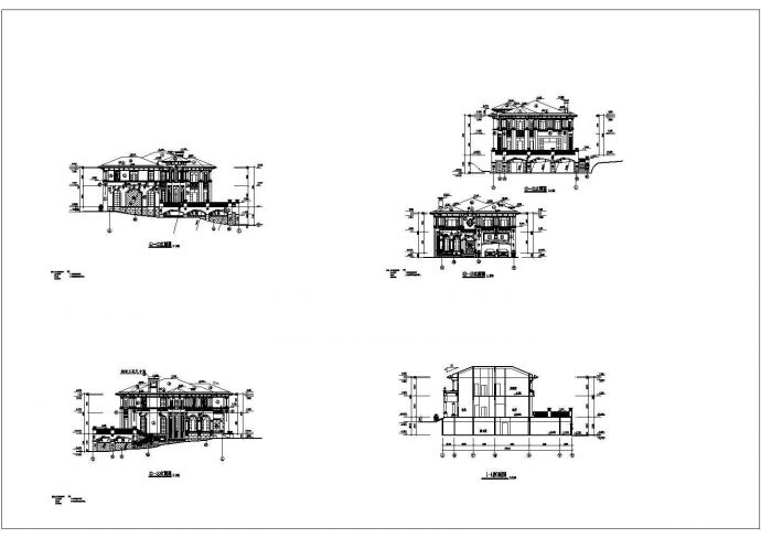 深圳某地两层框架结构高尔夫别墅建筑设计施工图纸_图1