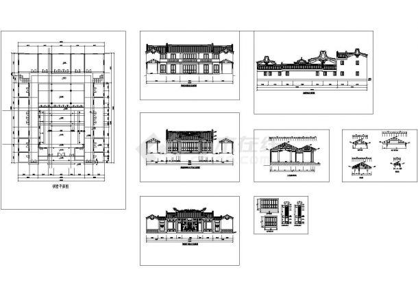 西田祠堂建筑方案设计cad图，共一张-图一