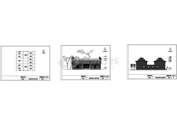 桂北民居回族民居结构设计cad图，共两张-图一