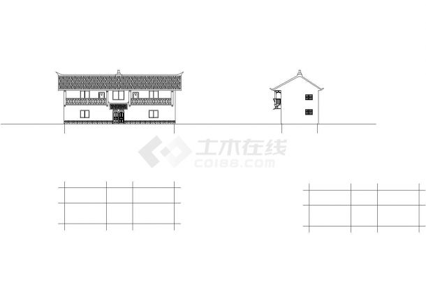 桂北民居么佬族民居结构设计cad图，共一张-图一
