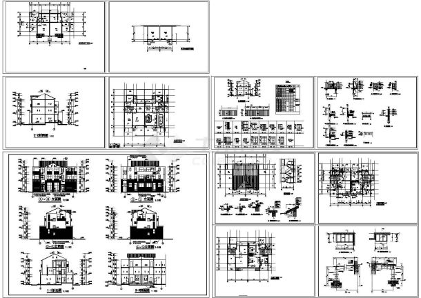 居住小区D型三层别墅建施图（共11张）-图一