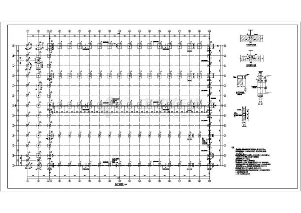 某地1层钢结构重钢厂房全套结构施工图-图一