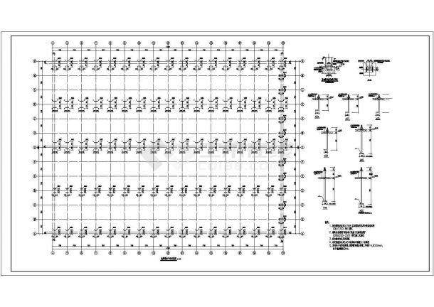 某地1层钢结构重钢厂房全套结构施工图-图二