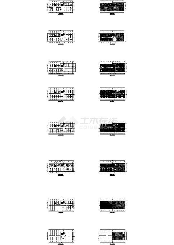 某医院各层建筑布置图-图一