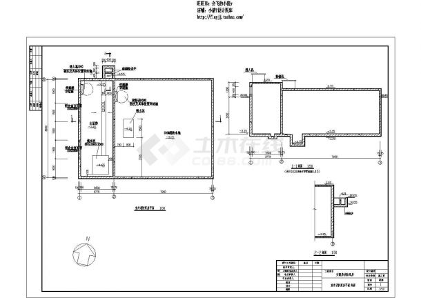 安置房消防泵房建筑施工cad图纸-图一