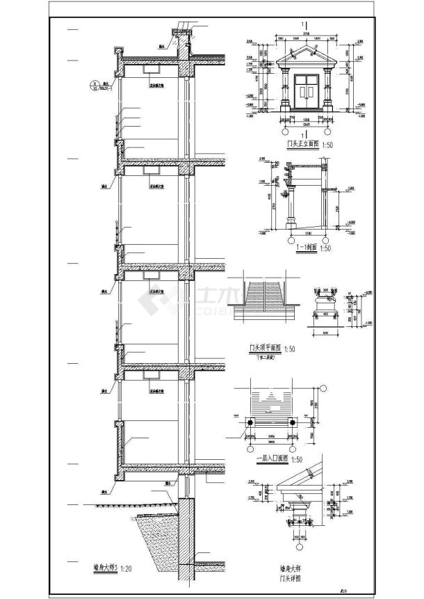 某地世纪宏苑住宅楼建筑cad施工图纸-图二