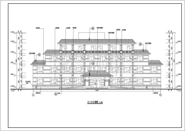 广东某公司四层综合楼建筑设计施工图-图一